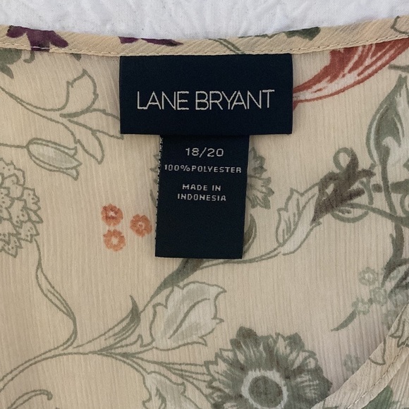 Lane Bryant Flutter Short Sleeve Floral Print Button Down Top - Picture 6 of 7